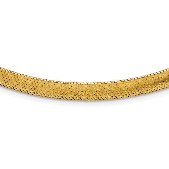 14k Polished Mesh 17in Necklace