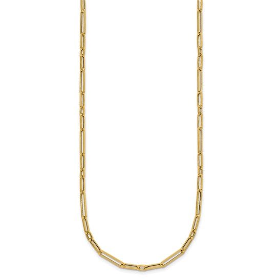 14k Polished 17in Paperclip Link Necklace - Image 5