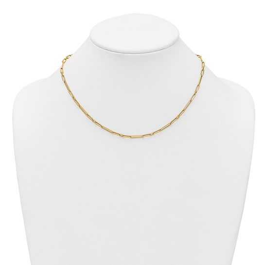 14k Polished 17in Paperclip Link Necklace - Image 4