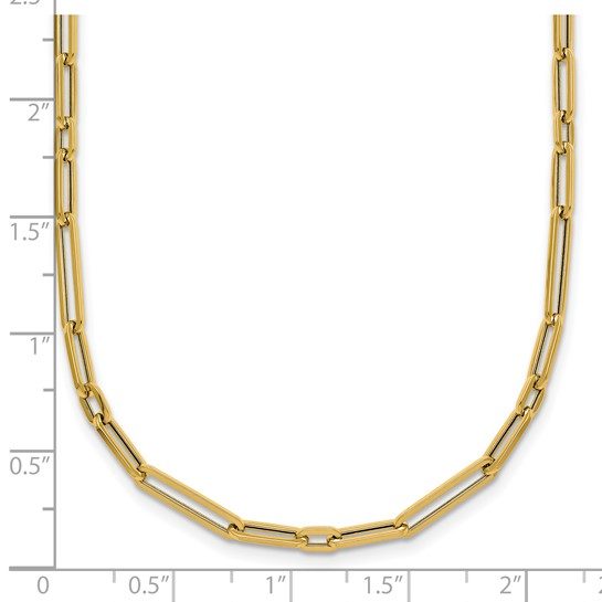 14k Polished 17in Paperclip Link Necklace - Image 2