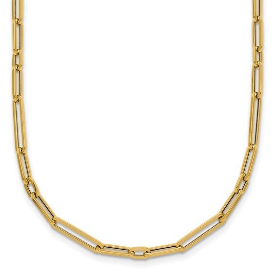 14k Polished 17in Paperclip Link Necklace