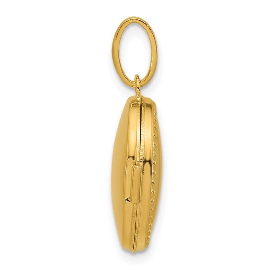 14k Polished with Border 17mm Oval Locket - Image 6