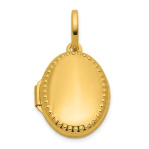 14k Polished with Border 17mm Oval Locket