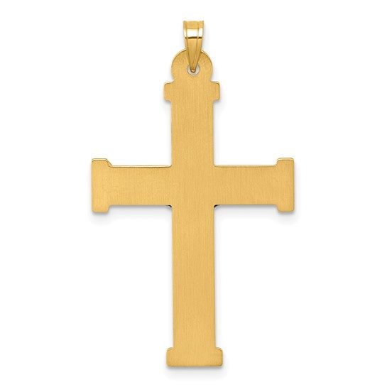 14k with White Rhodium Polished INRI Crucifix Cross Pendant - Image 4