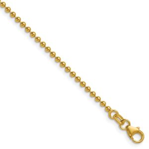 Herco 14K Polished 2.0mm Solid Beaded 24 Inch Chain