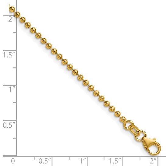 Herco 14K Polished 2.0mm Solid Beaded 24 Inch Chain - Image 3