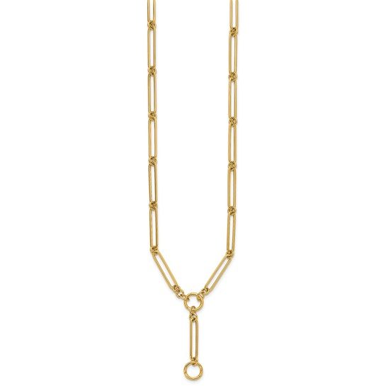 Herco 14K Polished Fancy Elongated Link Lariat 18 Inch Necklace - Image 5