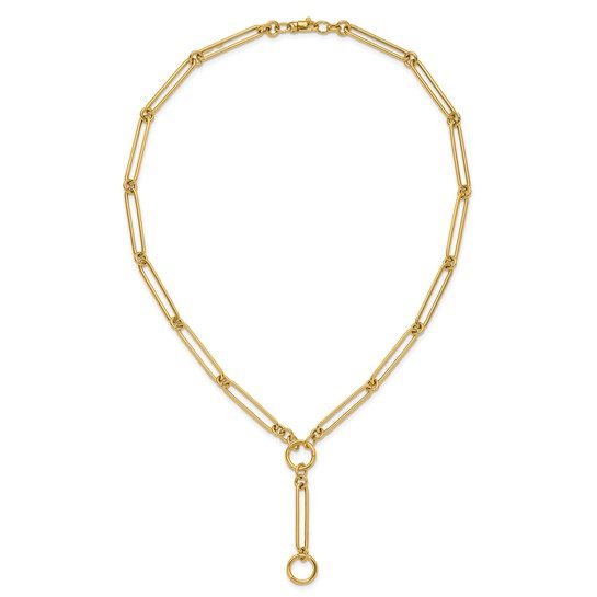Herco 14K Polished Fancy Elongated Link Lariat 18 Inch Necklace - Image 3