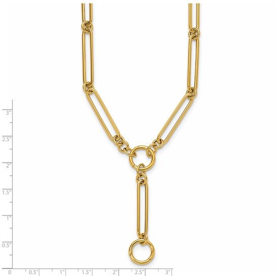 Herco 14K Polished Fancy Elongated Link Lariat 18 Inch Necklace - Image 2