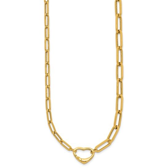 Herco 14K Polished Paperclip Link Heart 18.5 Inch necklace - Image 2