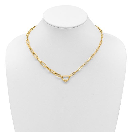 Herco 14K Polished Paperclip Link Heart 18.5 Inch necklace - Image 6
