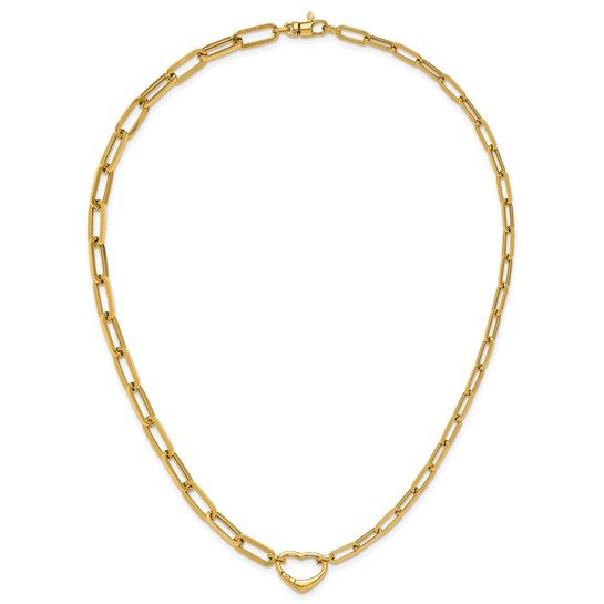 Herco 14K Polished Paperclip Link Heart 18.5 Inch necklace - Image 5