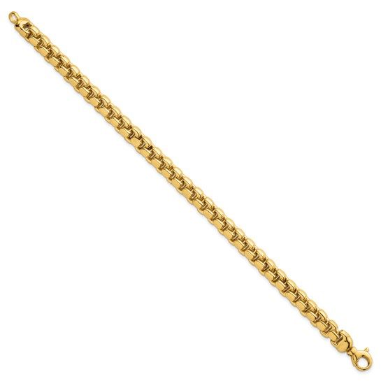 14k Polished Fancy Square Link 7.5mm Bracelet - Image 6