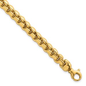 14k Polished Fancy Square Link 7.5mm Bracelet