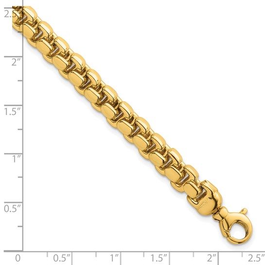 14k Polished Fancy Square Link 7.5mm Bracelet - Image 3