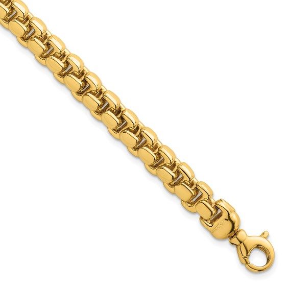 14k Polished Fancy Square Link 7.5mm Bracelet