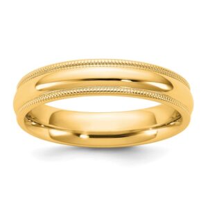 14KY 4.5mm Milgrain Comfort Fit Band Size 8.5