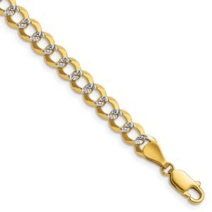 14k 5.9mm Lightweight Pavé Flat Cuban Chain