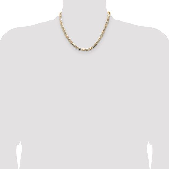 14k 6.1mm Tri-color Gold Pavé Valentino Chain - Image 2