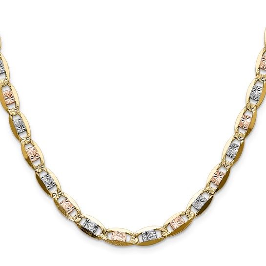14k 6.1mm Tri-color Gold Pavé Valentino Chain - Image 5