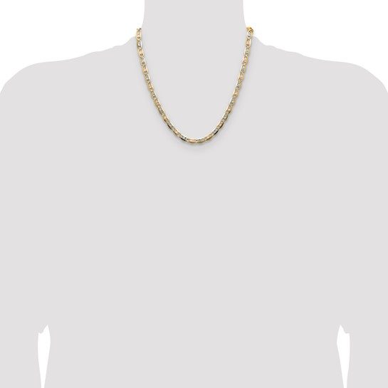 14k 6.1mm Tri-color Gold Pavé Valentino Chain - Image 3