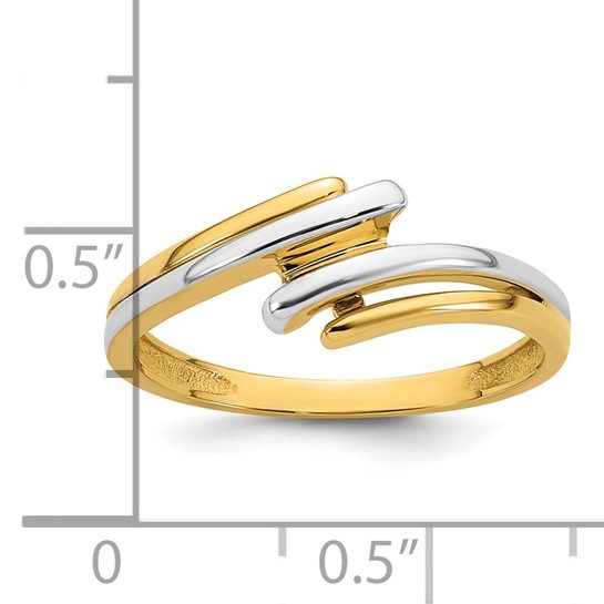 14k with White Rhodium Polished Bypass Ring - Image 3