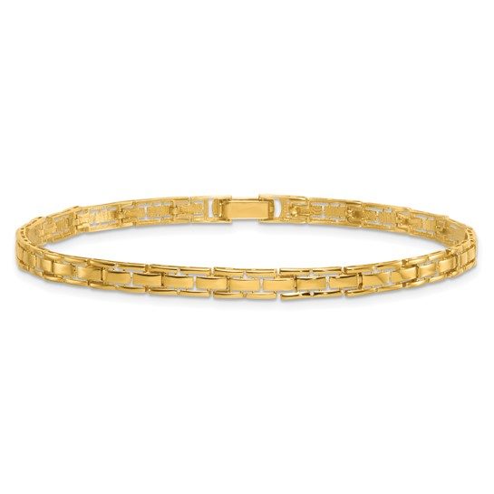 14k Polished Fancy Link 7.5in Bracelet - Image 5