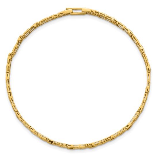 14k Polished Fancy Link 7.5in Bracelet - Image 3