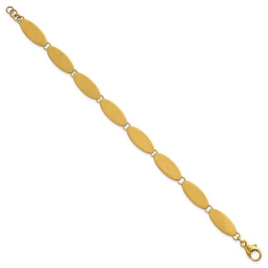 14k Brushed Fancy Link 8mm Bracelet - Image 6