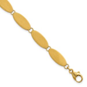 14k Brushed Fancy Link 8mm Bracelet