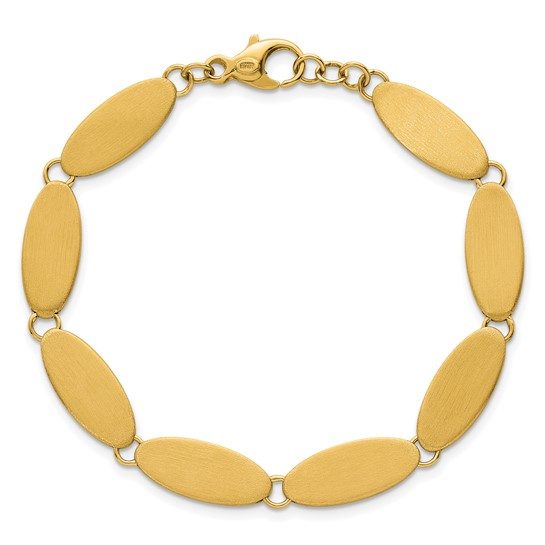 14k Brushed Fancy Link 8mm Bracelet - Image 4