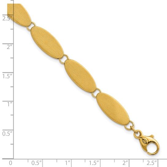 14k Brushed Fancy Link 8mm Bracelet - Image 3