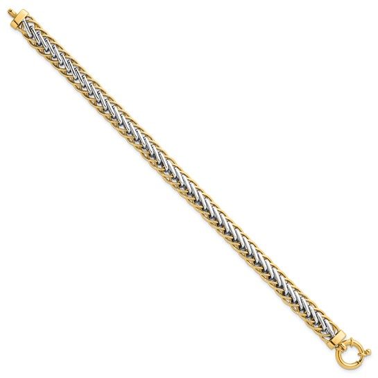 14k Two-tone Polished Fancy Link Bracelet - Image 2