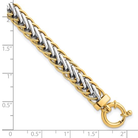 14k Two-tone Polished Fancy Link Bracelet - Image 4