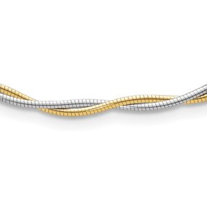 14k Two-tone Polished Twisted Omega 17in Necklace