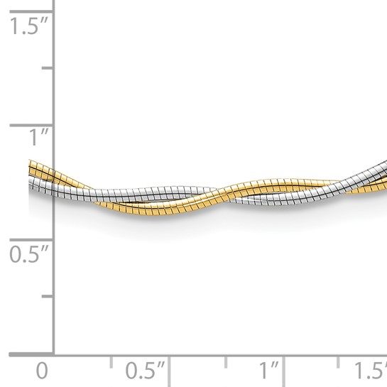 14k Two-tone Polished Twisted Omega 17in Necklace - Image 3