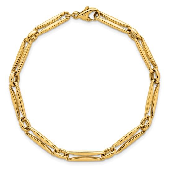 14k Polished Fancy Long Link 5mm Bracelet - Image 4