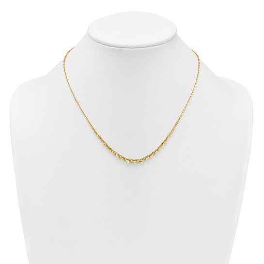 14k Polished Fancy Graduated 18 inch Link Necklace - Image 5