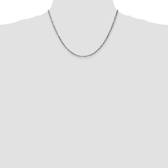 14k White Gold 2.5mm D/C Milano Rope Chain - Image 2