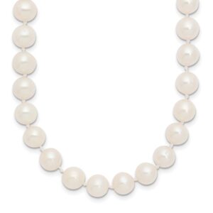 14k White Gold 7-8mm White Near Round Freshwater Cultured Pearl 20 inch Necklace