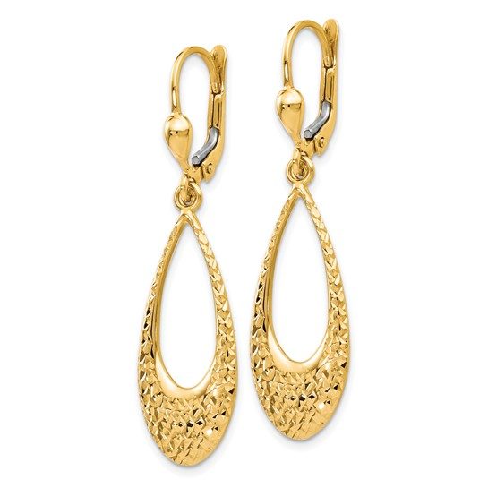 Leslie's 10K Polished and D/C Leverback Earrings - Image 2